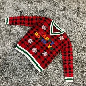 NWOT George Red and green plaid Christmas sweater